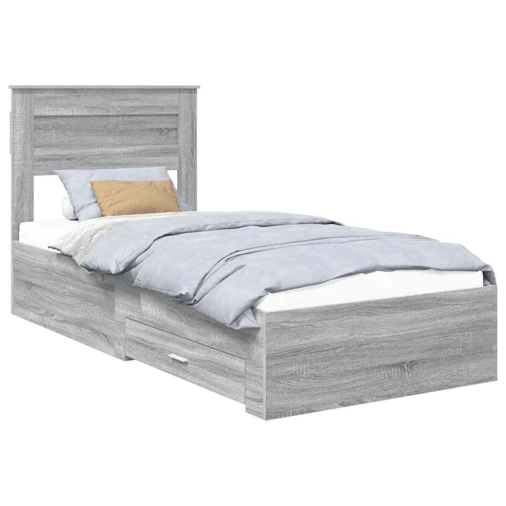 Struttura del letto Grigio Sonoma 90 x 200 cm Legno multistrato 3410040