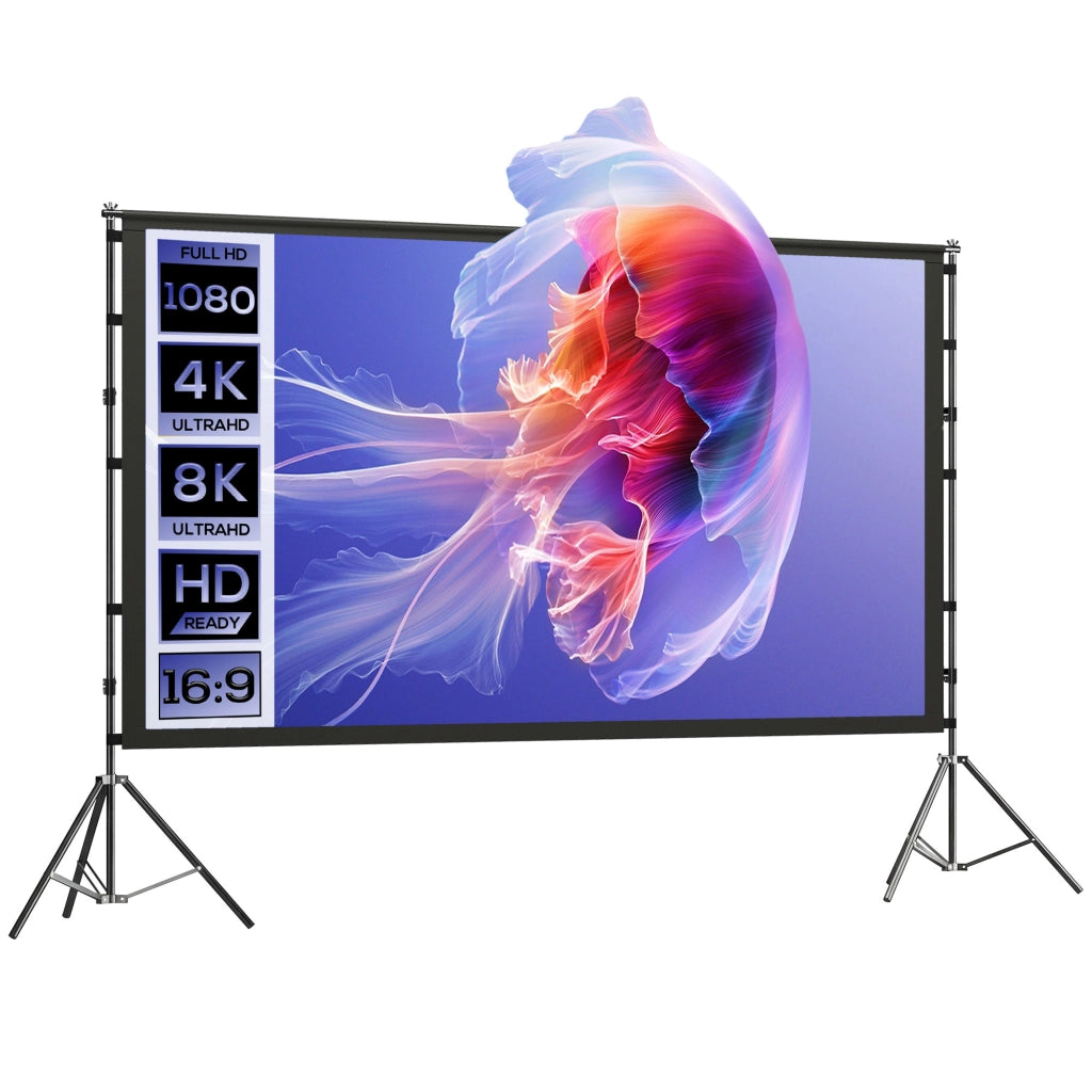 Telo per Proiettore 100' 16:9 ¨C Xylo ¨C HD 4K/8K, 160¡ã, con Treppiede, Bianco