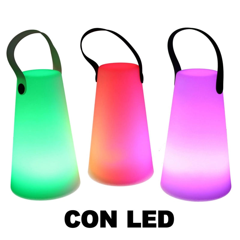 Lampada led plastica ricaricabile multicolor tondo cm ø12h20