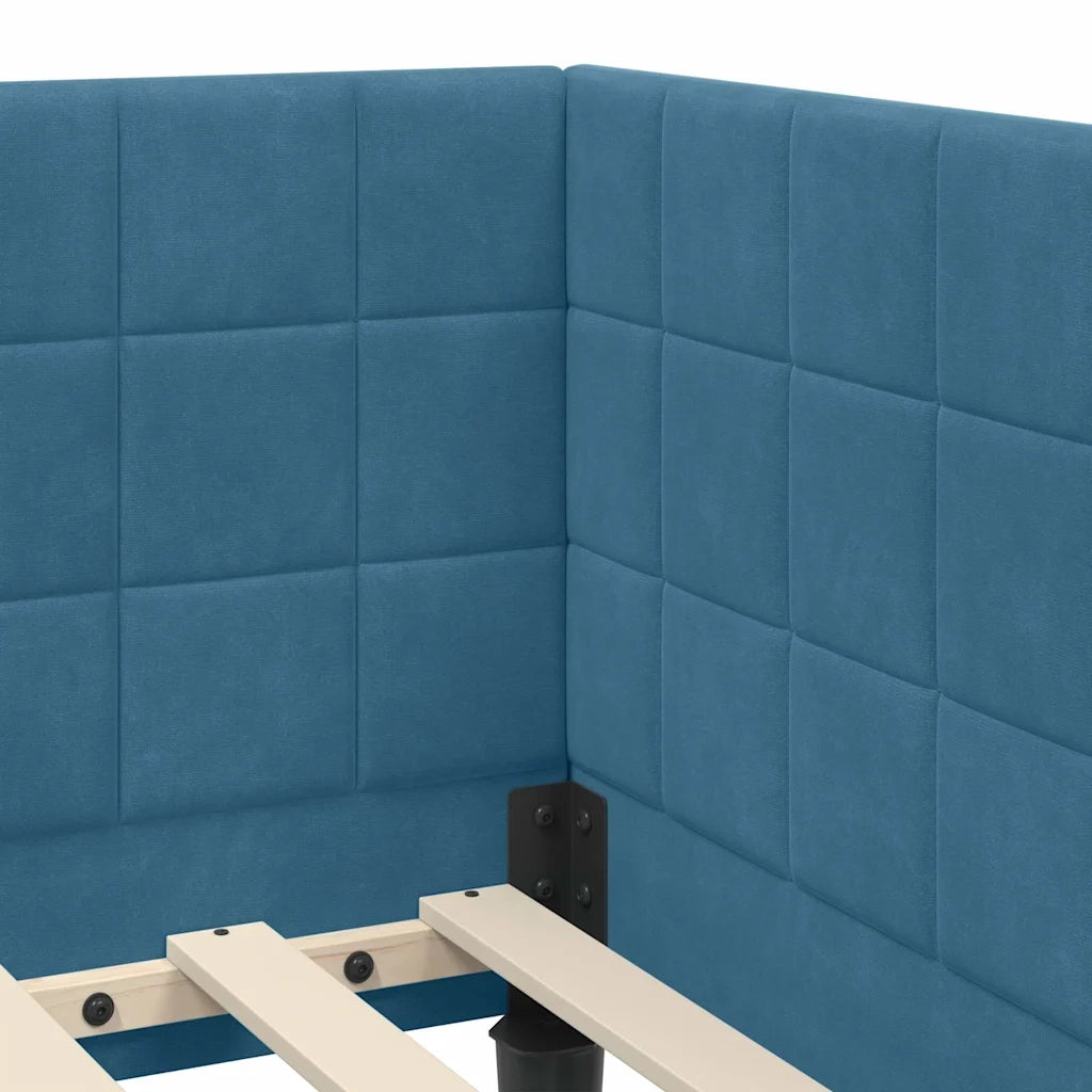 Struttura Letto Angolare con Materasso 2 pcs Blu Velluto 3393977