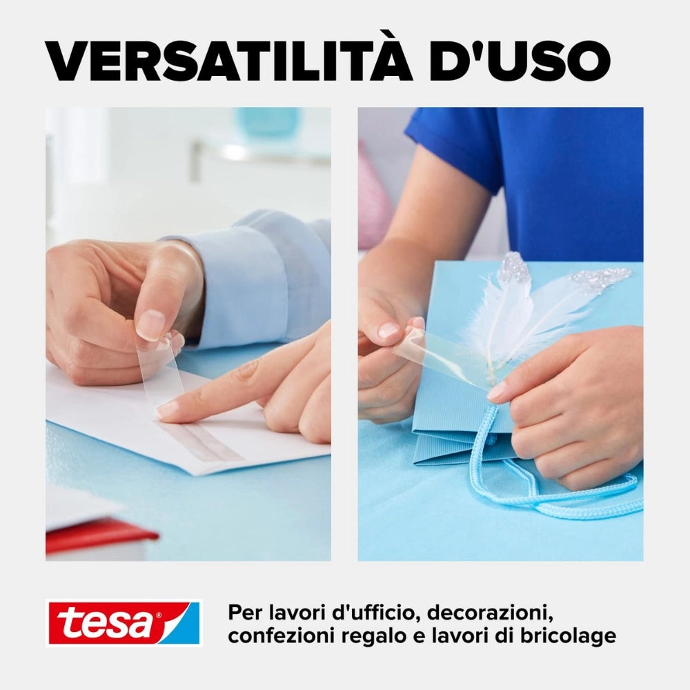 Tesa tesafilm standard nastro adesivo multiuso 66m x 15mm - 10 rotoli
