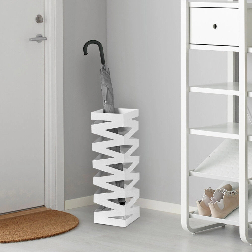 Porta Ombrelli Decorato H. 49 cm Metallo Verniciato Interno Esterno con Vaschetta Salvagoccia