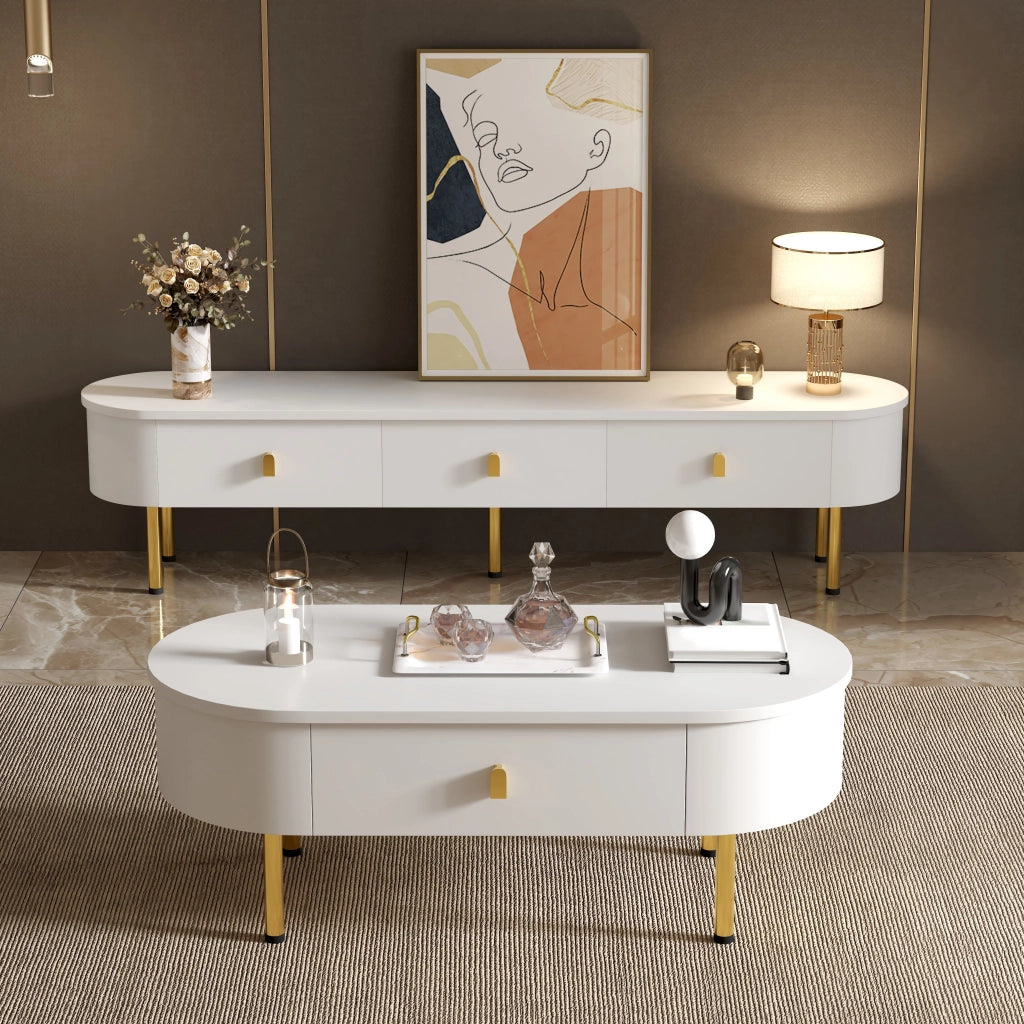 Lowboard bianco in MDF lunghezza 174 cm