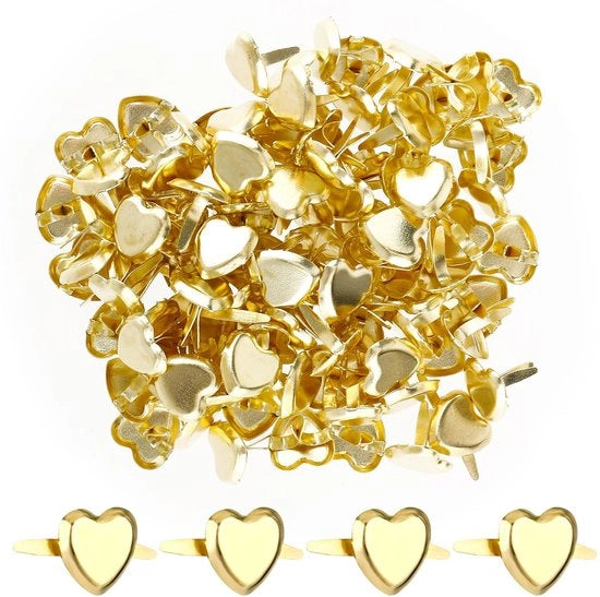 100 pezzi di clip mini a forma di cuore - clip di fissaggio - clip di chiusura - scrapbooking - leggeri e compatti