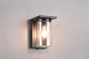 ARDILA APPLIQUE DA ESTERNO FUSIONE ALLUMINIO NERA CON VETRO CILINDRO SENSORE CREPUSCOLARE H. 19CM IP44 1 LUCE ATTACCO E27