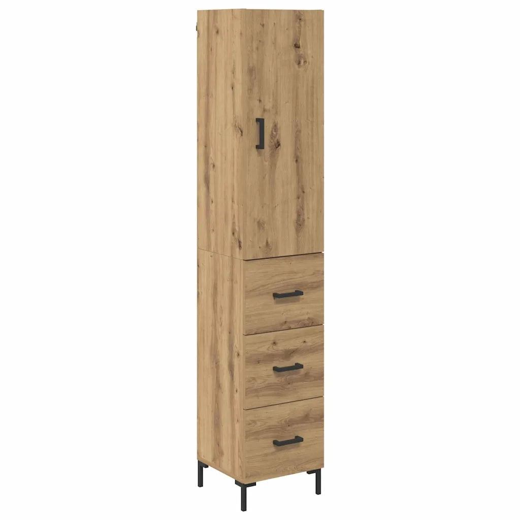 Credenza con Cassetto-Buffet-Armadio da cucina Rovere artigianale 69,5 x 34 x 180 cm 650999