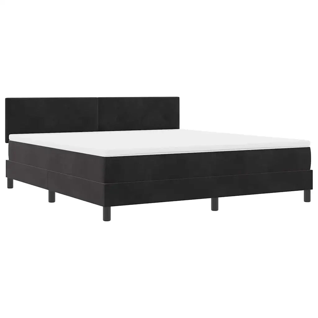 Letto a Sorgente LED con materasso Nero 180 x 200 cm Velluto