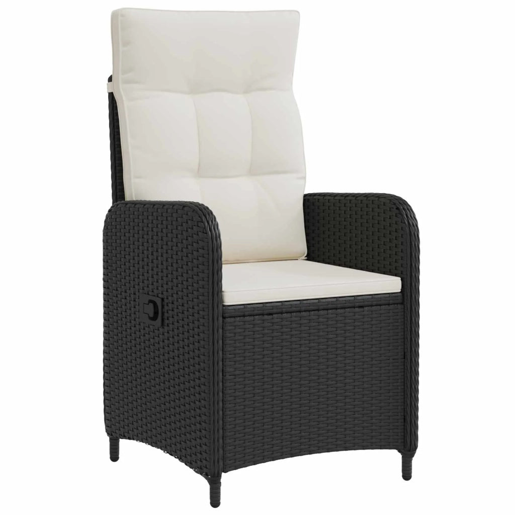 Set da pranzo per esterni 3 pcs Nero e Bianco Crema polyrattan 3422258