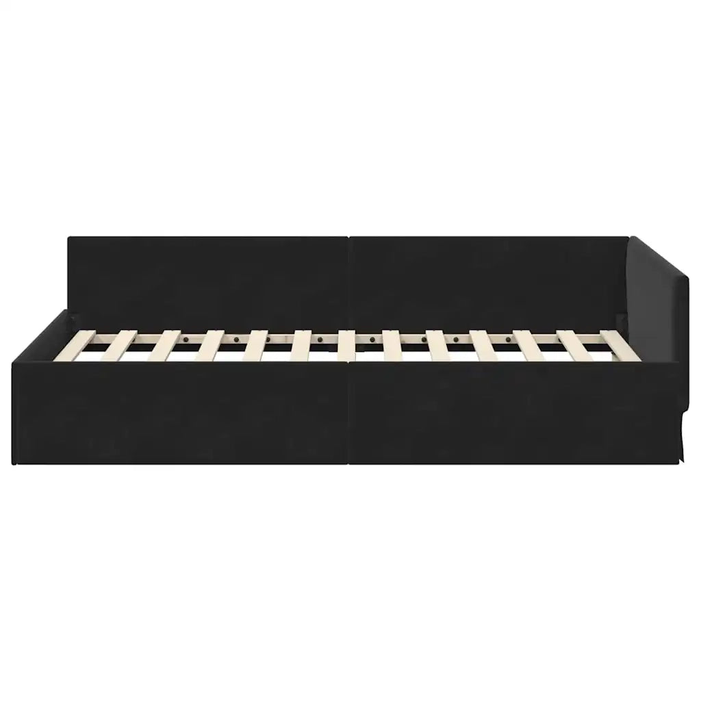 Cornice del letto ad angolo Nero 100 cm x 200 cm Velluto 42016096