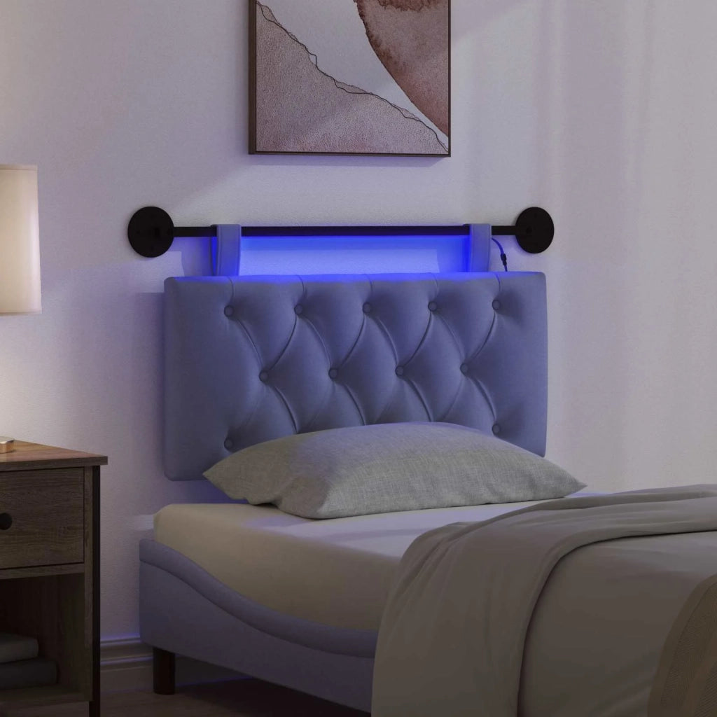 Testiera sospesa Con luce LED Blu jeans Tessuto 3424524