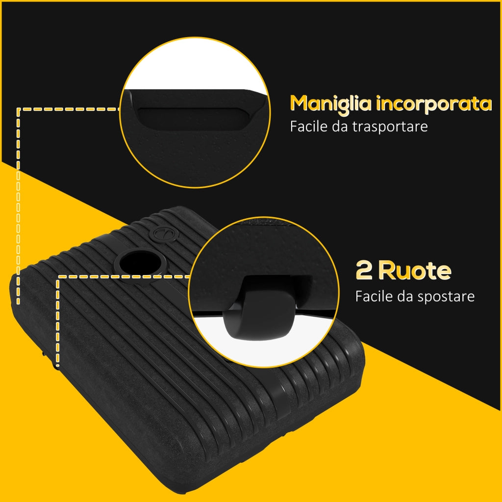 Base per Ombrellone Giardino ¨C zephmum ¨C Nero, HDPE, 80x60 cm