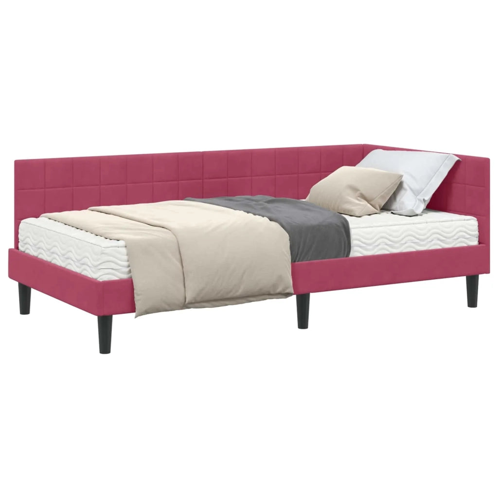 Struttura Letto Angolare con Materasso 2 pcs Verde Velluto 3393992