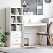 Scrivania con cassetto con lo scaffale 2 pcs Bianco 3337321