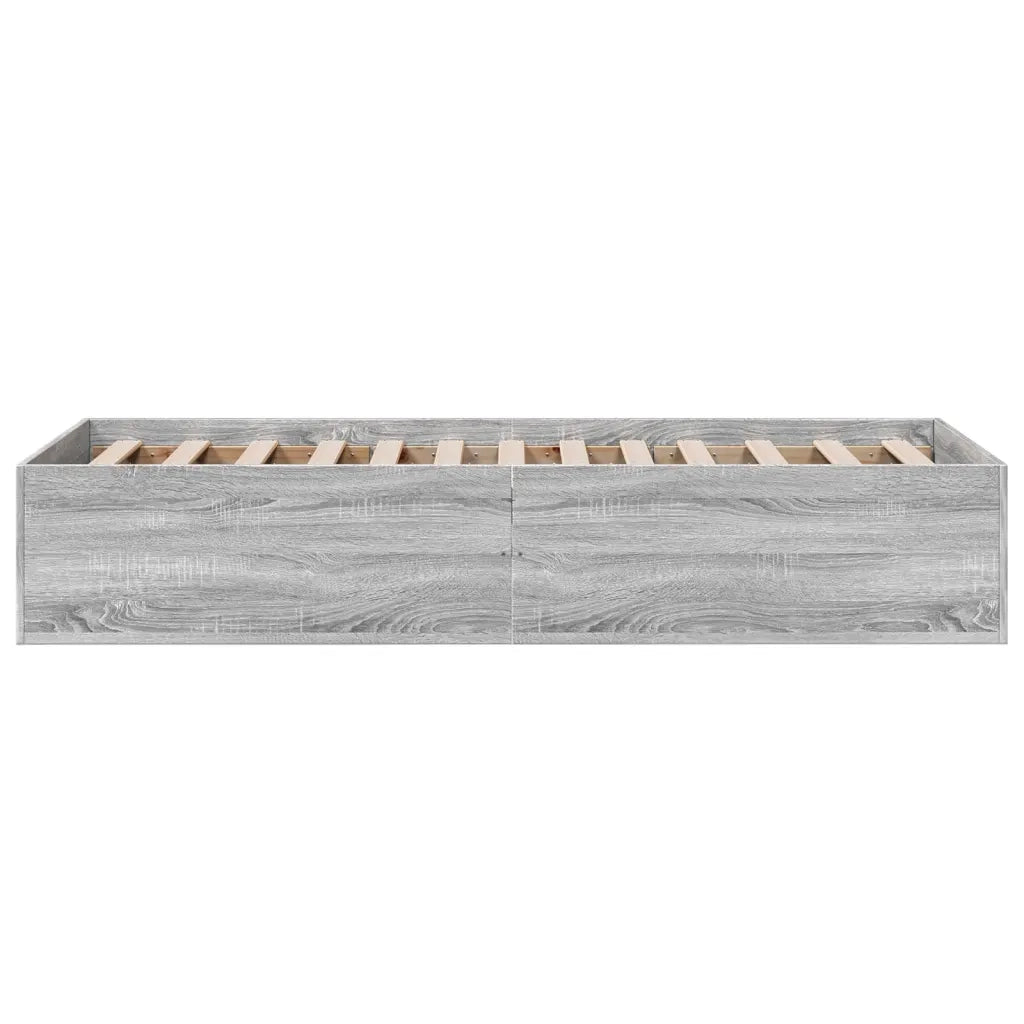 Letto singolo | Letto per adulti | Giroletto Grigio Sonoma 90x200 cm in Legno Multistrato