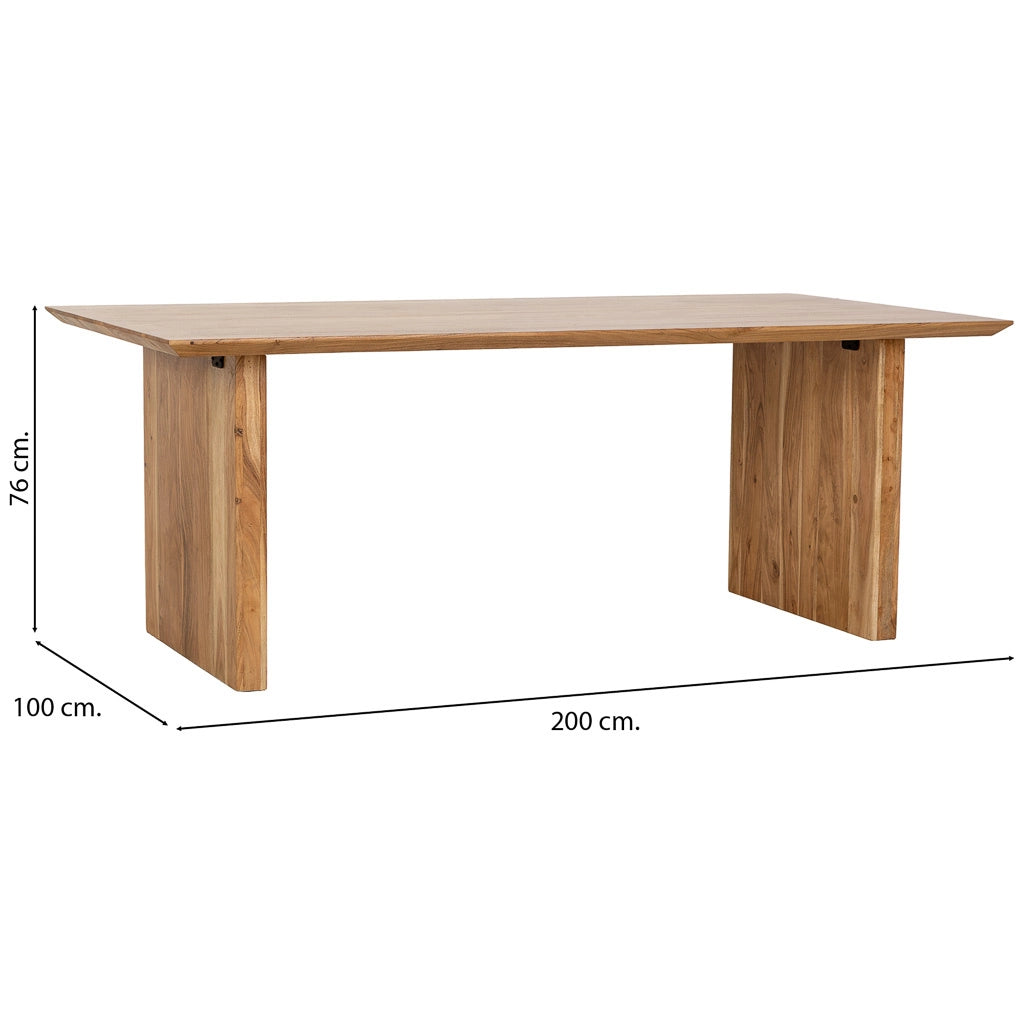Tavolo da pranzo in legno marrone 200x100x76h cm