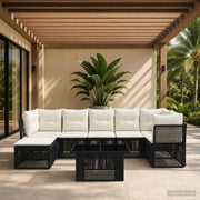 Set Divano da Giardino 8 pz Nero polyrattan 3436504