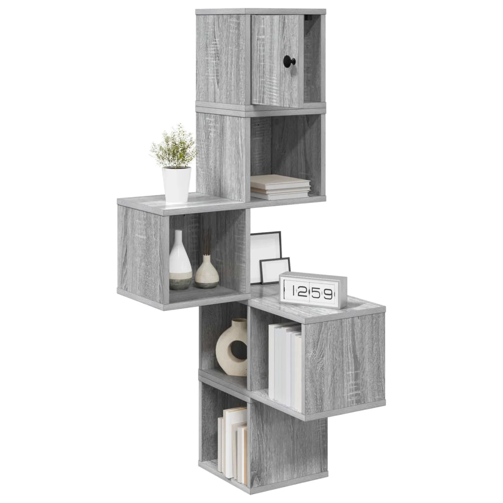 Mensola Angolare da Parete Sonoma grigio 48 x 48 x 120 cm 8012233