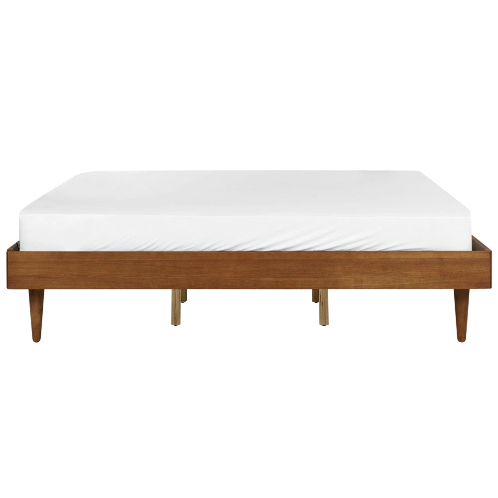 Letto in frassino marrone 180 x 200 cm con rete a doghe senza testata stile rustico minimalista