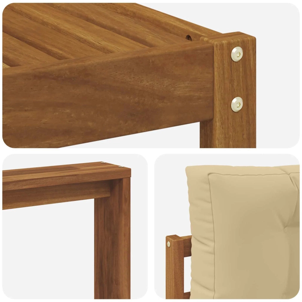 Set di divani da esterno con cuscino 6 pcs Naturale e Beige 3367831