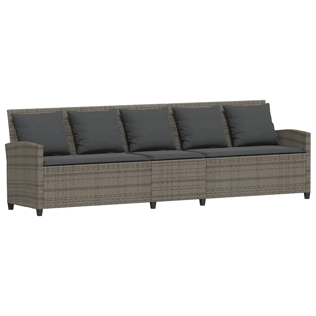 Divano da Giardino con Cuscini in Polyrattan Grigio 3365331