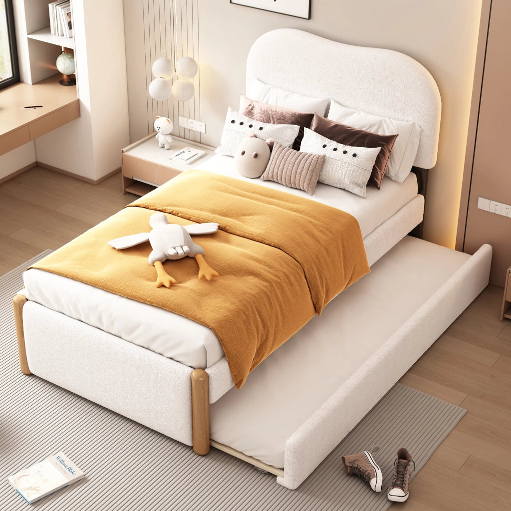 letto imbottito plush bianco 90 x 200 cm