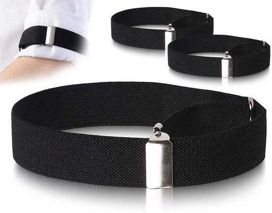 Manici Regolabili per Bracciale - Antiscivolo per Collo - Nero - Protezione per Manica - Ideali per Lavoro e Feste - Unisex