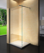Parete doccia walk in cristallo 8mm trasparente 80cm H 195cm BERNA