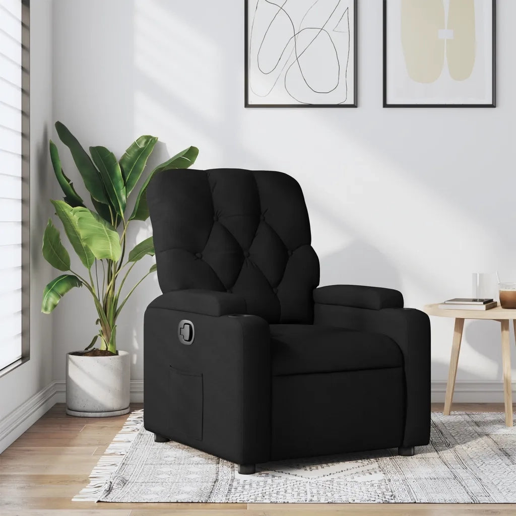 Poltrona | Sedia Relax Reclinabile in Tessuto Nero
