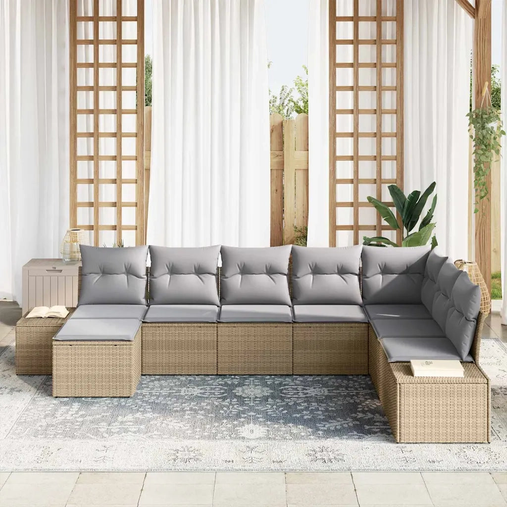 Set Divano da Giardino con cuscino 8 pcs polyrattan 3347180