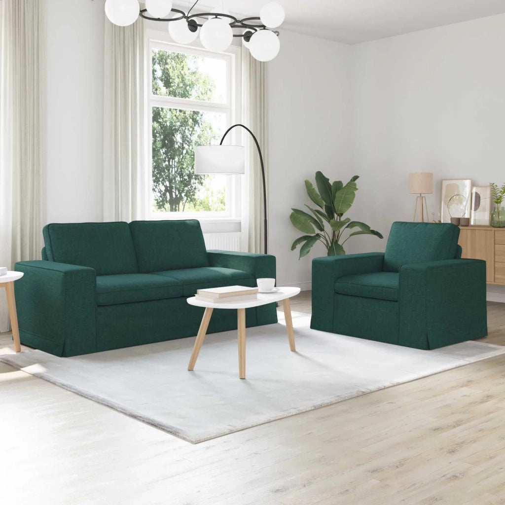 Set di divani 2 pcs Verde Scuro 182 x 80 x 82 cm Tessuto 3407547