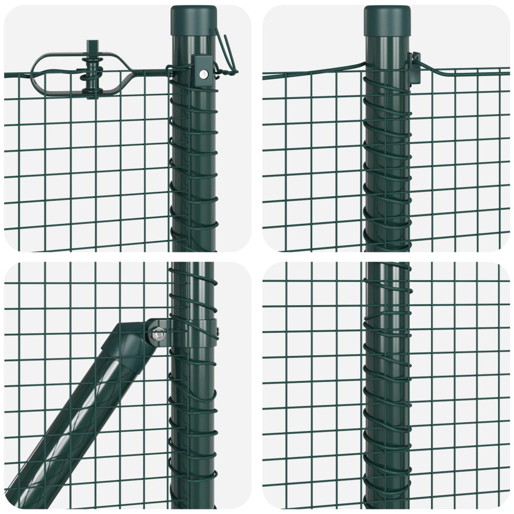Set di Paletti per Recinzione Verde Set di 2 Verde Metallo