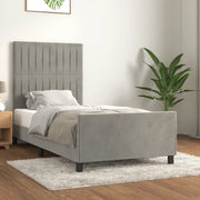 Giroletto senza Materasso Grigio Chiaro 100x200 cm Velluto 3125861