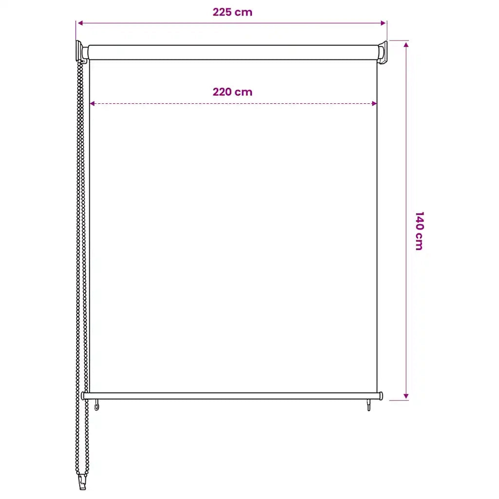 Tenda a Rullo per Esterni 225(L)x140(A) cm color crema 43444