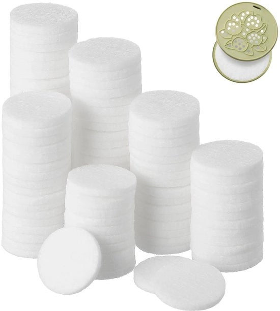 Diffusori Pads 100 pezzi - Pads di riserva in cotone - Accessori per aromaterapia - Diffusione di profumi - Materiali di alta qualità - Ideali per diffusori - Pads di diffusione