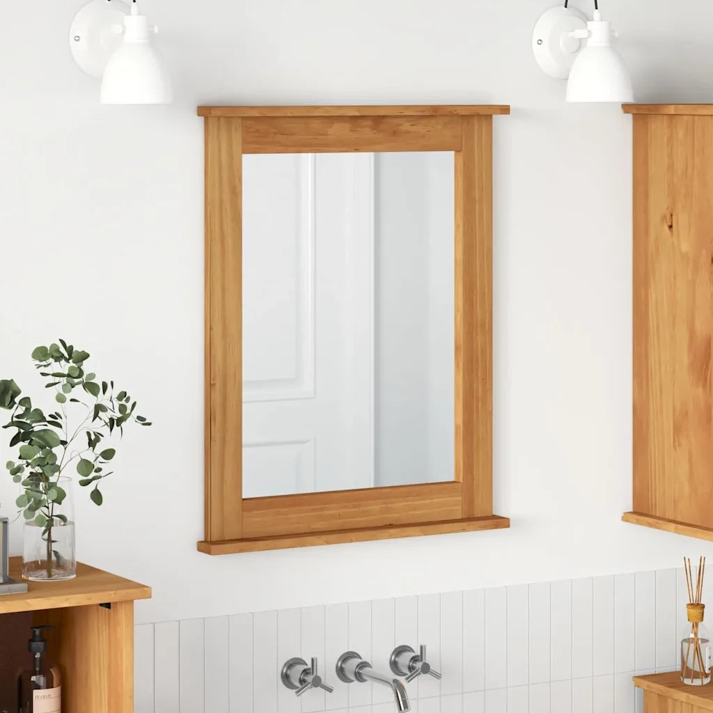 Specchio-Specchio Decorativo Rettangolare VIGO Marrone miele 55,5 x 5 x 70 cm
