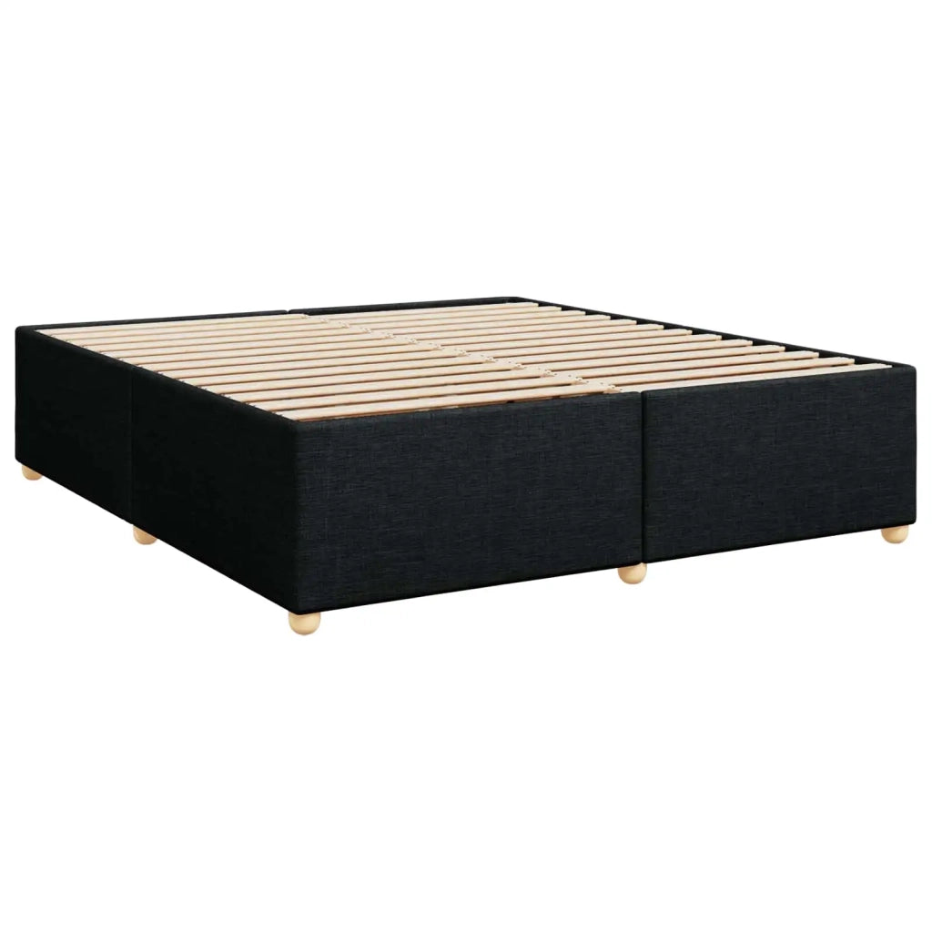 Letto box spring con materasso Nero 180 x 200 cm Tessuto 3455401