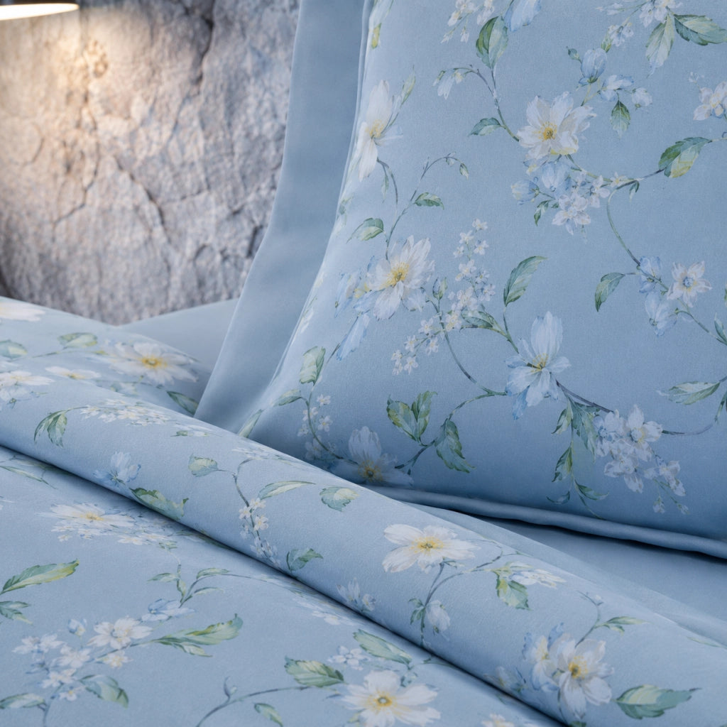 Rorina, set Completo Letto Singolo in Percalle, blu
