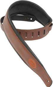 Cinture per chitarra 2,5" con schienale in pelle e logo personalizzato - marrone