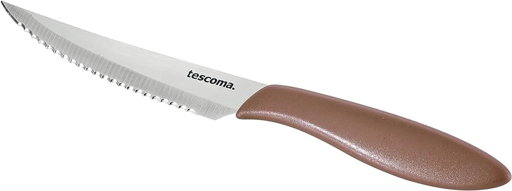 COLTELLO BISTECCA 'PRESTO' Lunghezza totale 23 cm -  lama 12 cm - Marrone 6 pezzi - TESCOMA