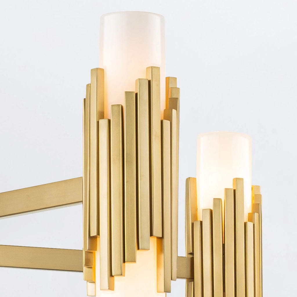 Lampadario Marvele Elstead ottone anticato opalino 10xE14