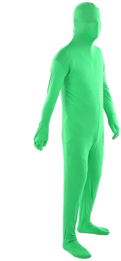 Costume Unisex Bodysuit Verde - Stoffa Spandex - Tela Stesa - Leggero - Respirante - Chiusura a Cerniera Nascosta - Zentai