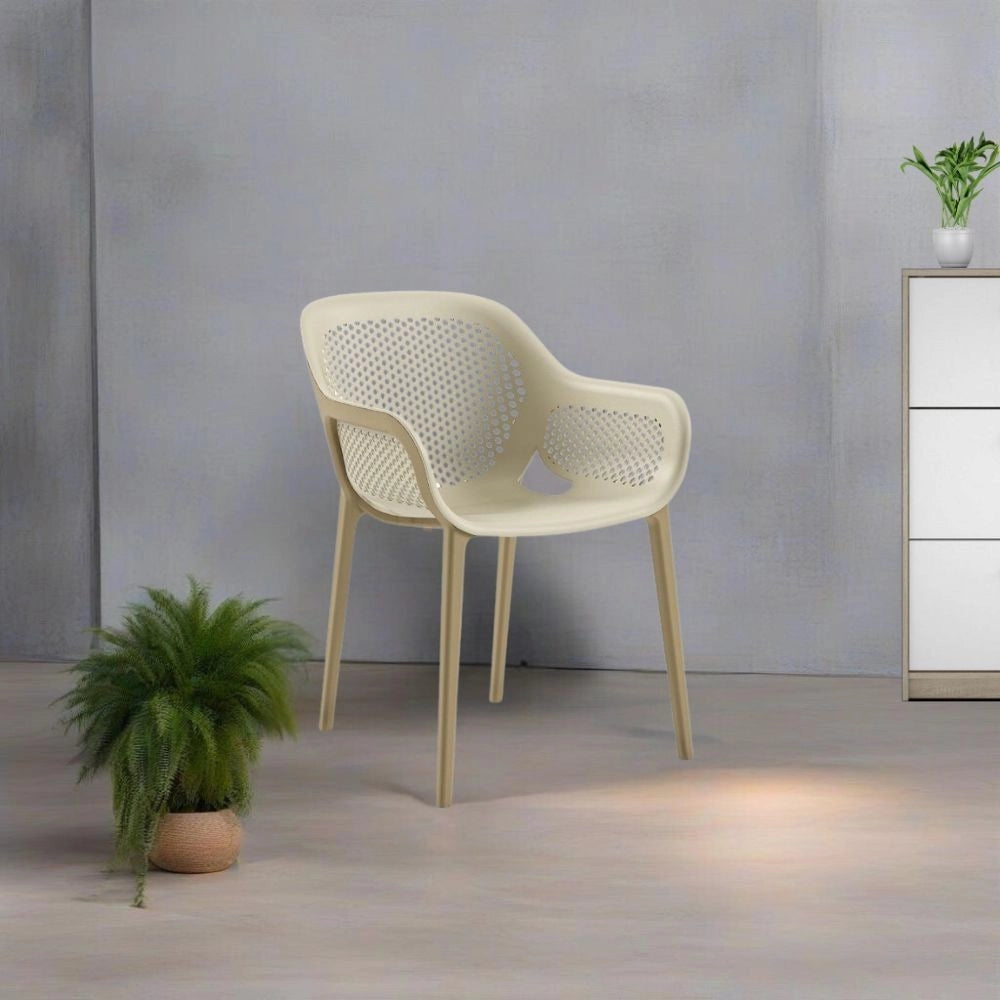 Set 4 poltrone polipropilene design Atra colore caffè beige