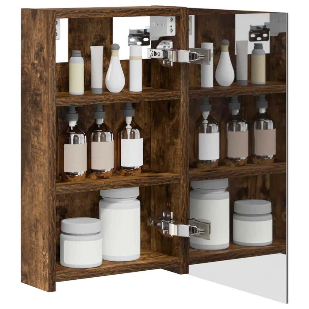 Mobiletto per specchio da Bagno | Armadio da bagno Rovere fum¨¦ 30 x 10,5 x 50 cm