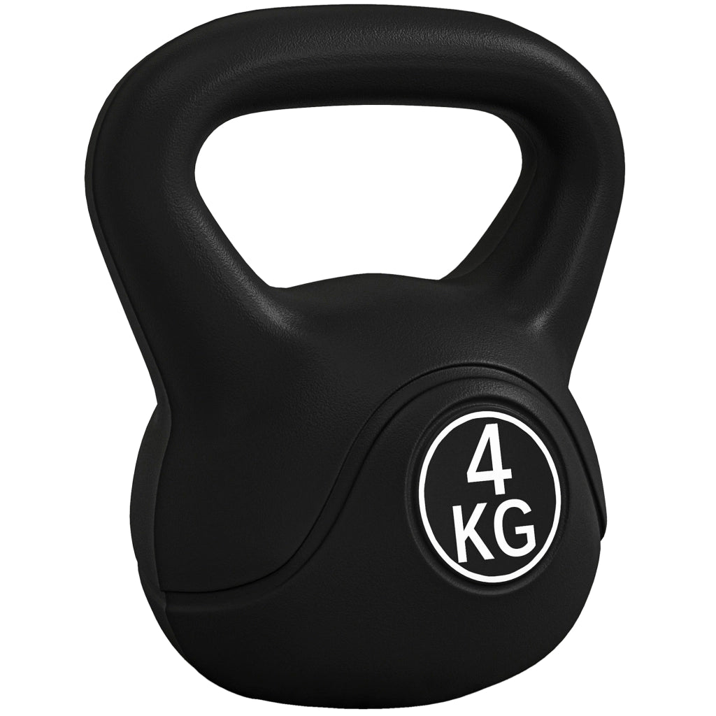 Kettlebell in Plastica e Sabbia ¨C Minimal ¨C Nero 18x12x20 cm