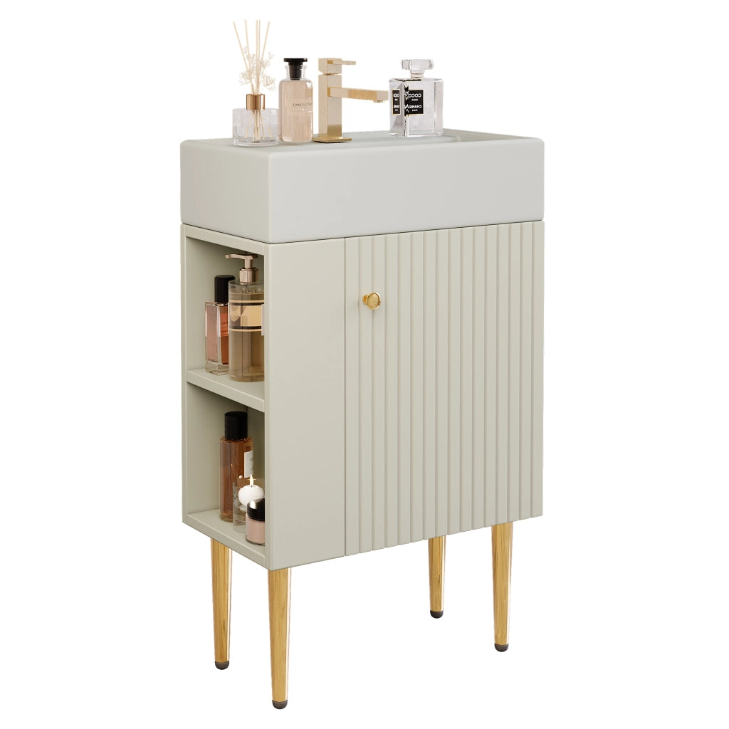 MOBILE BAGNO con lavabo 55 cm bianco in MDF da terra