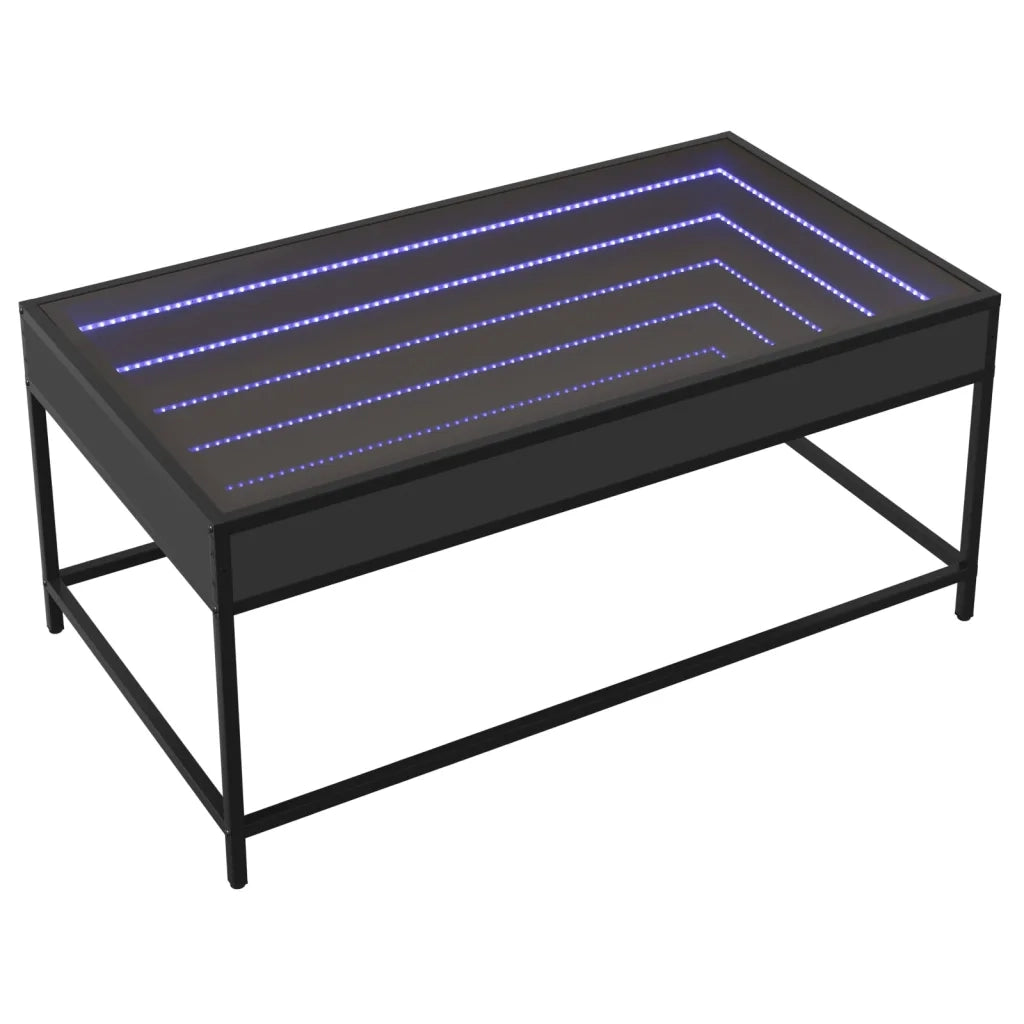 Tavolino da Salotto con LED Infinity Nero 90x50x41 cm 847687
