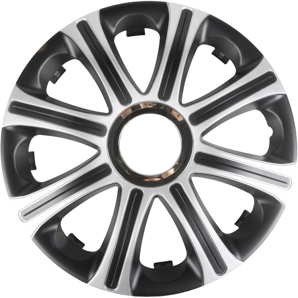 "Borchie Modena ner/grig 14"" set calotte auto in scatola"