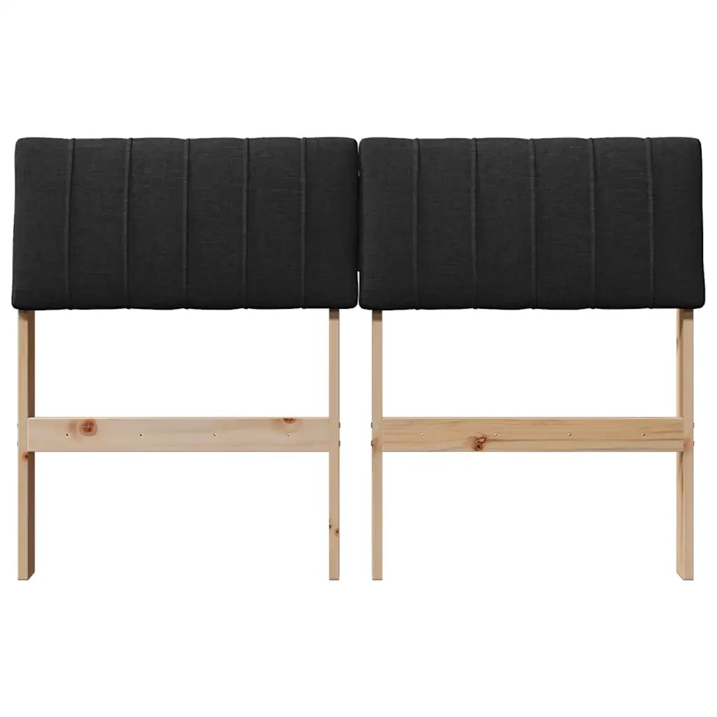 Testiera | Testata imbottita Nero 120 cm Pino massello