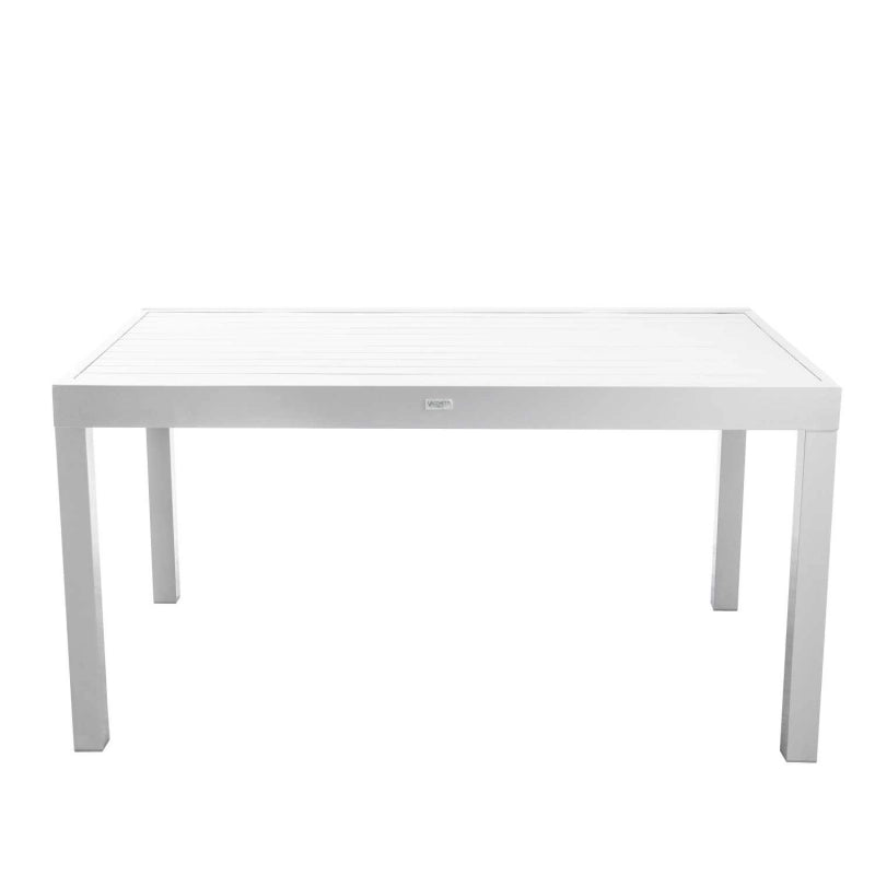 Tavolo alluminio sullivan bianco cm 150/210x90h73