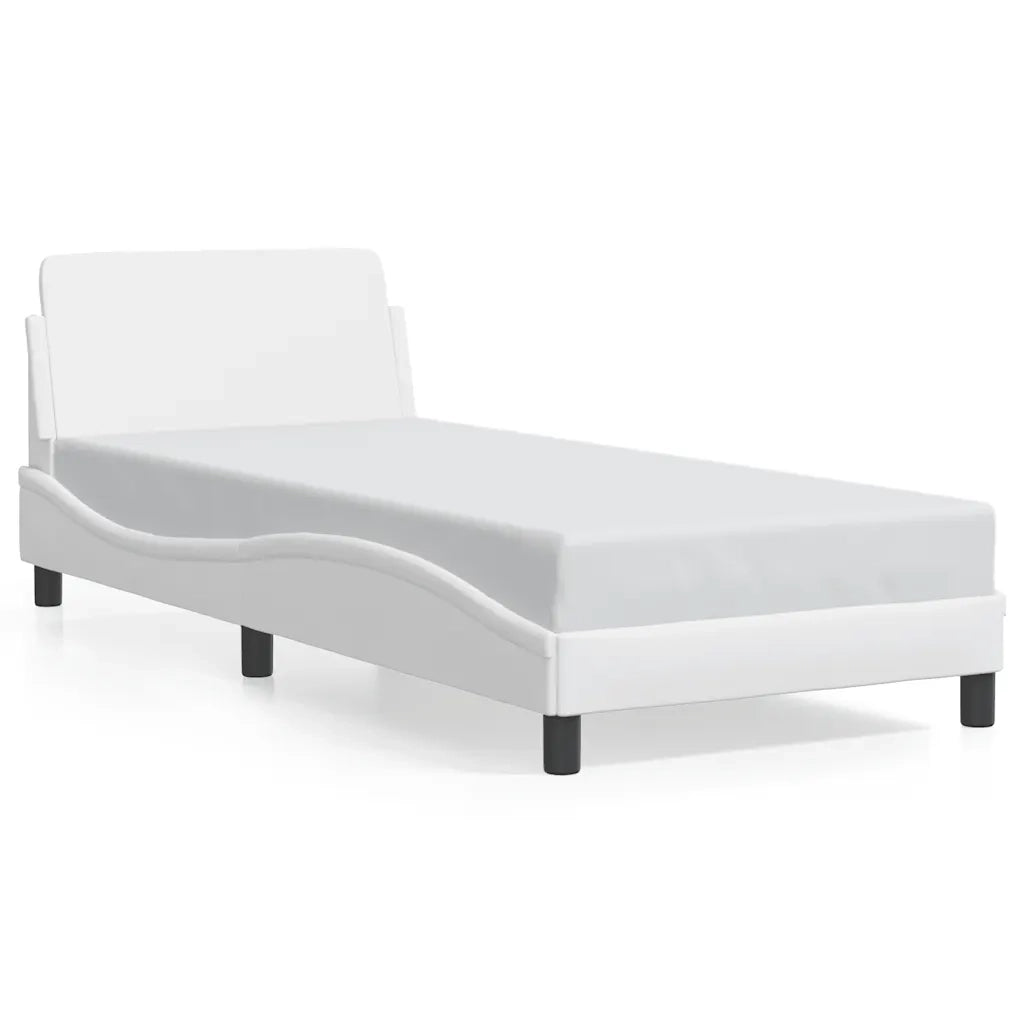 Giroletto-Struttura Letto Dover Bianco 90x200 cm in Similpelle